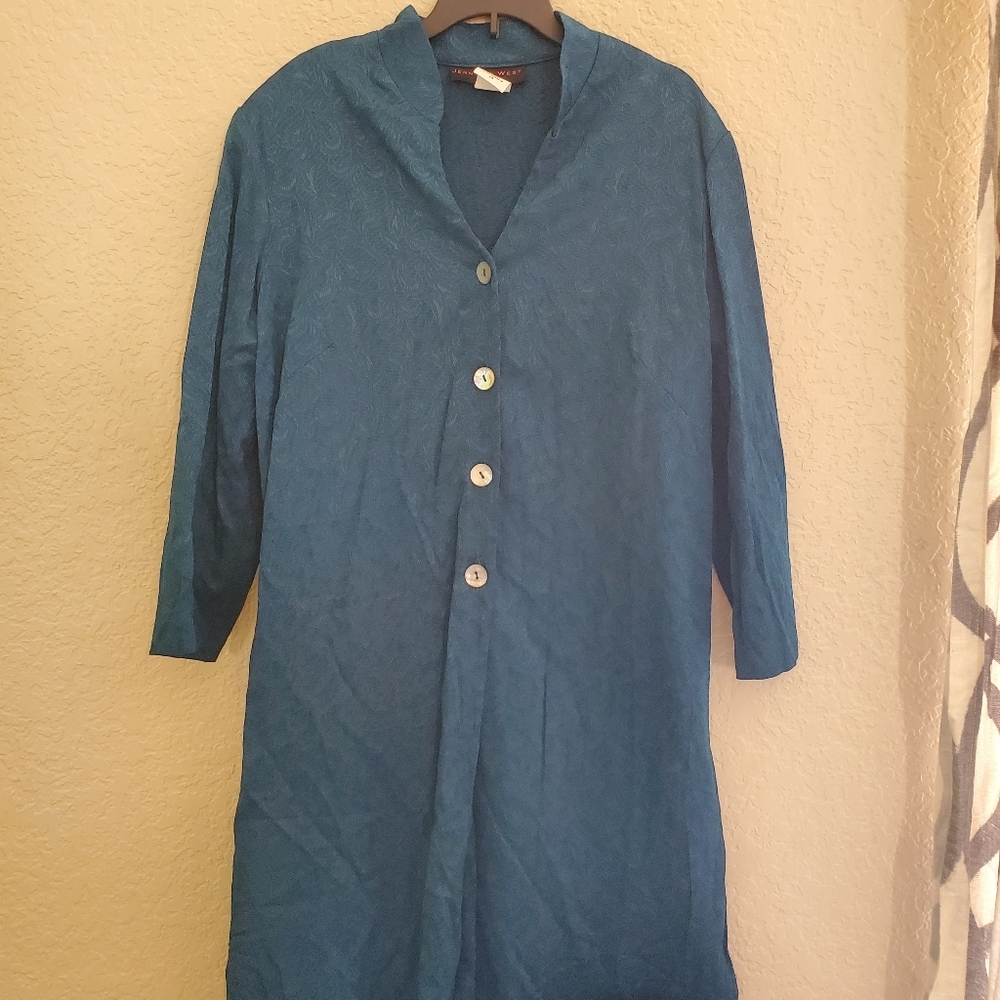 Jennifer West Button Down Tunic Top Size 14 - Picture 2 of 4
